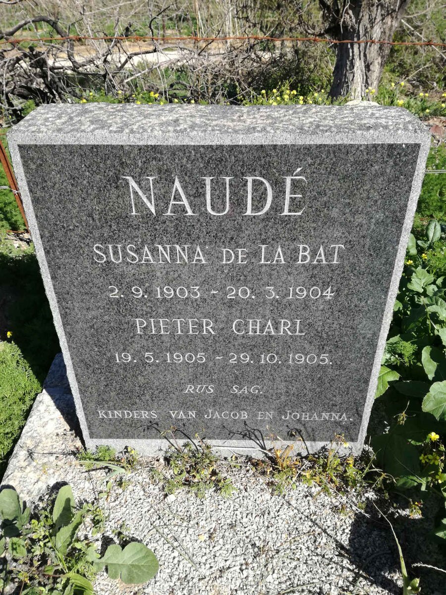 NAUDE Susanna De La Bat 1903-1904 :: NAUDE Pieter Charl 1905-1905