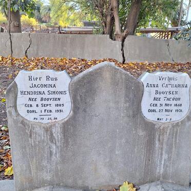 SIMONIS Hendrina nee BOOYSEN 1885-1931 :: BOOYSEN Anna Catharina nee THERON 1848-1931