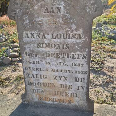 SIMONIS Anna Louisa nee DEETLEFS 1837-1928