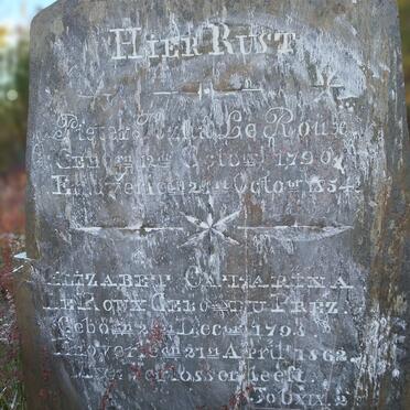 ROUX Pieter Jozua, le 1790-1854 & Elizabeth Catharina DU PREZ 1798-1862