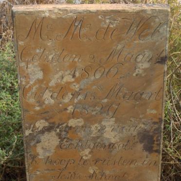 ERASMUS Maria Margaretha nee DE WET 1806-1829