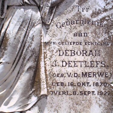 DEETLEFS Deborah J. nee V.D. MERWE 1870-1922