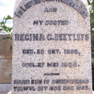 DEETLEFS Regina G. 1909-1929