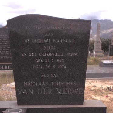 MERWE Nicolaas Johannes, van der 1923-1974