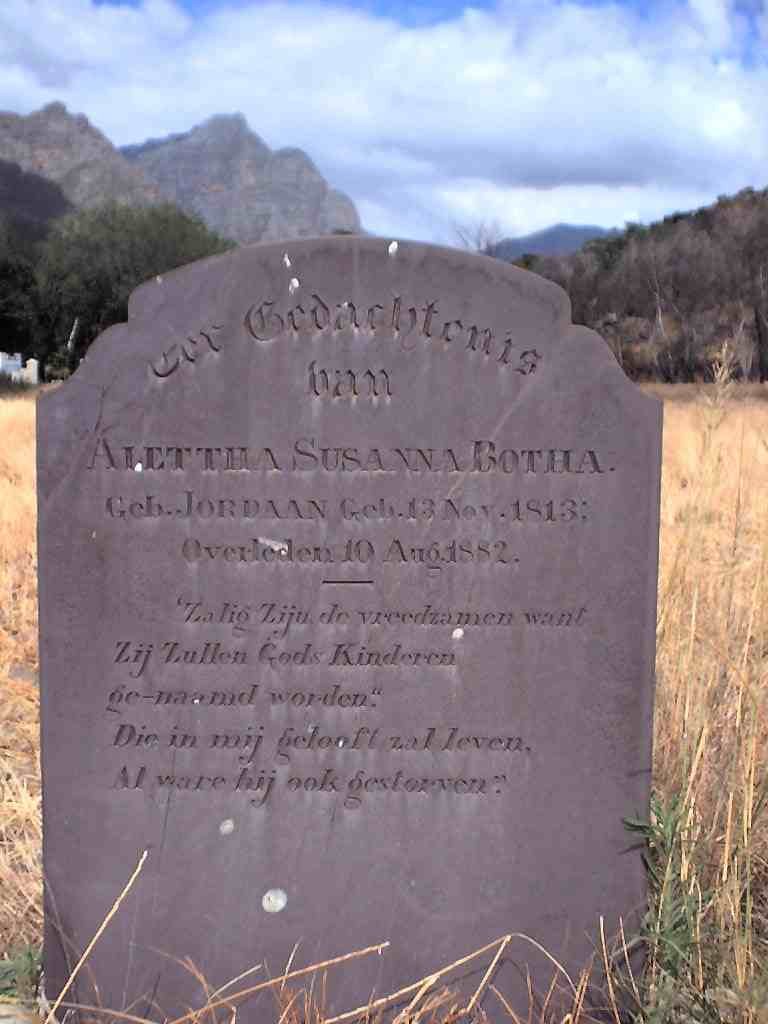 BOTHA Aletta Susanna nee JORDAAN 1813-1882