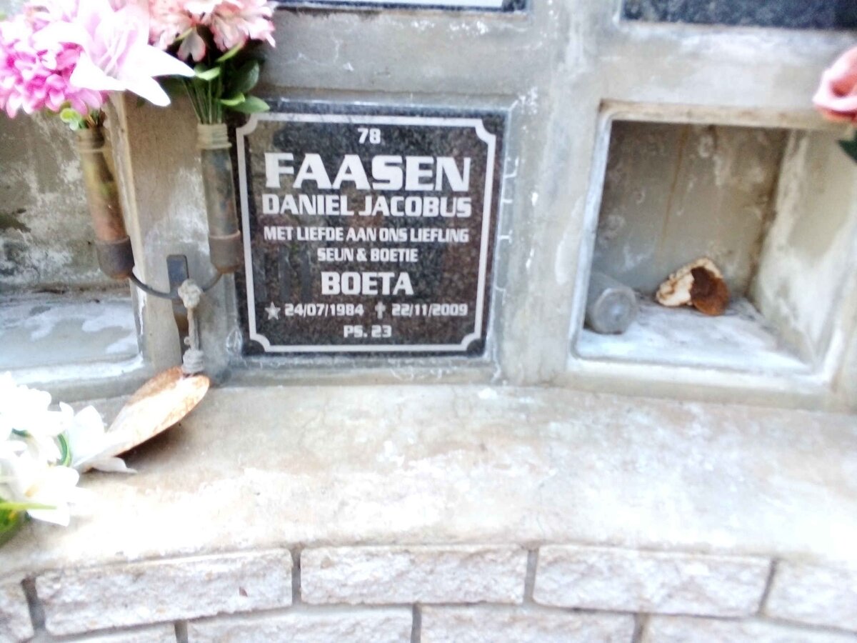 FAASEN Daniel Jacobus 1984-2009