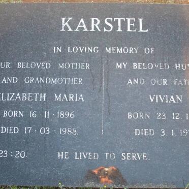 KARSTEL Vivian 1887-1975 &amp; Elizabeth Maria 1896-1988