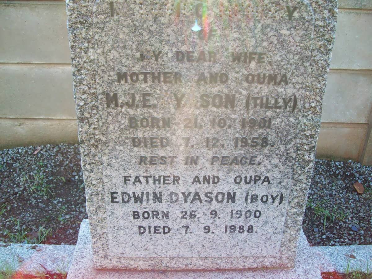 DYASON Edwin 1900-1988 &amp; M.J.E. 1901-1958