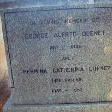 QUENET George Alfred 1871-1946 &amp; Hermina Catherina PALLAS 1869-1952