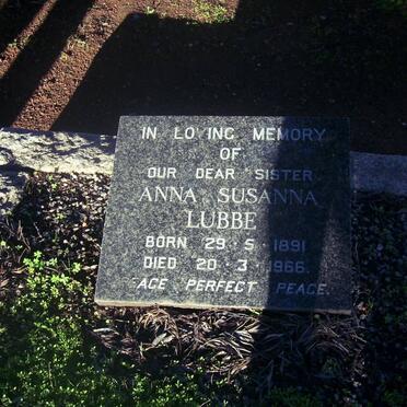 LUBBE Anna Susanna 1891-1966