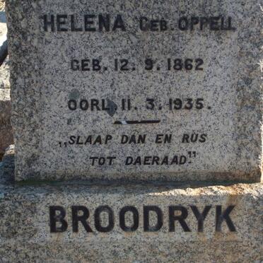 BROODRYK Helena nee OPPELL 1862-1935
