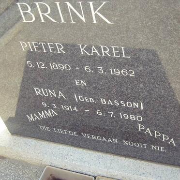 BRINK Pieter Karel 1890-1962 &amp; Runa BASSON 1914-1980