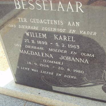 BESSELAAR Willem Karel 1899-1963 &amp; Magdalena Johanna 1906-1980