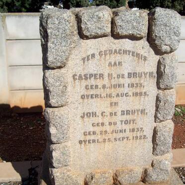 BRUYN Casper N., de 1833-1895 &amp; J.C. DU TOIT 1837-1922