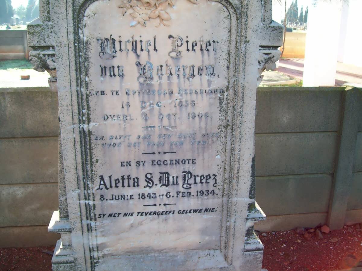 BAKERGEM Michiel Pieter, van 1856-1906 &amp; Aletta S. DU PREEZ 1843-1934