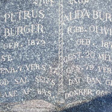 BURGER Petrus 1872- &amp; Alida OLIVIER 1873-1951