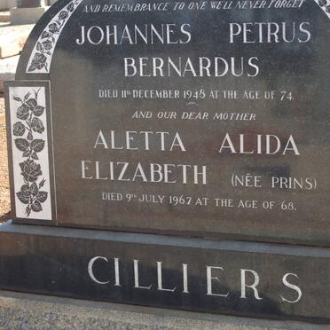CILLIERS Johannes Petrus -1948 &amp; Aletta Alida Elizabeth PRINS -1967