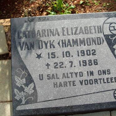DYK Catharina Elizabeth, van nee HAMMOND 1902-1986