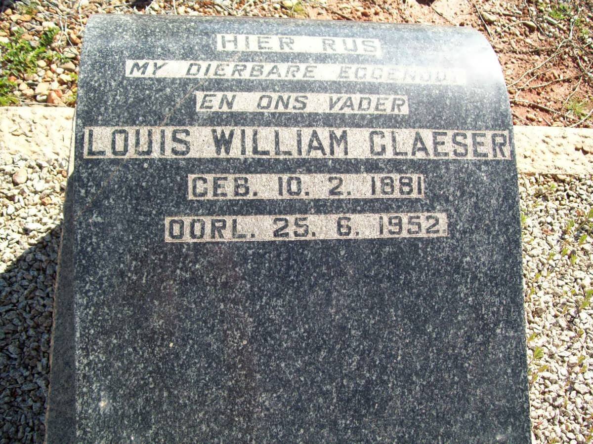 GLAESER Louis William 1881-1952