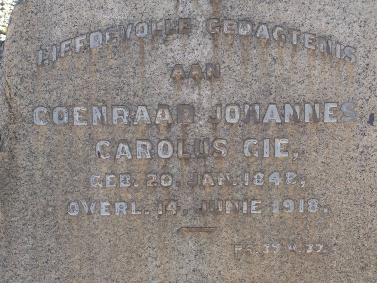 GIE Coenraad Johannes Carolus 1848-1918 &amp; Martha Hendrina NAUDE  1854-1936