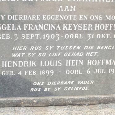 HOFFMANN Hendrik Louis Hein 1899-1972 &amp; Engela Francina Keyser 1903-1956