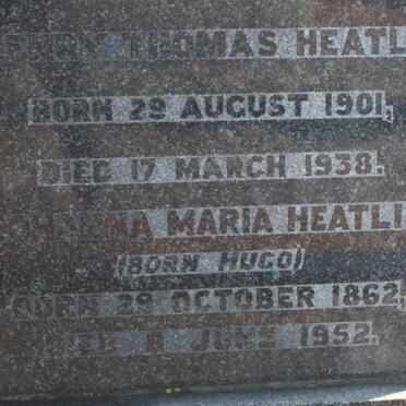 HEATLIE Charles Beeton 1863-1937 &amp; Johanna Maria HUGO 1862-1952 :: HEATLIE Henry Thomas 1901-1938