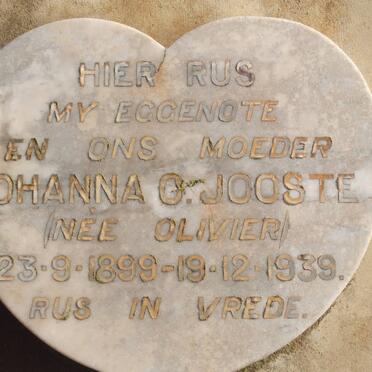JOOSTE Johanna C. nee OLIVIER 1899-1939