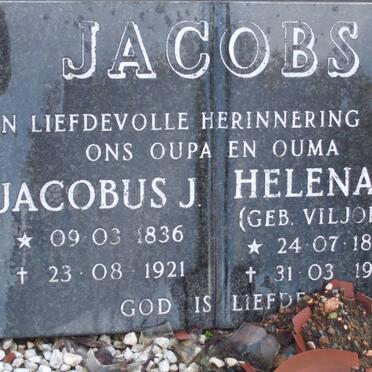 JACOBS Jacobus J. 1839-1921 &amp; Helena C. VILJOEN 1843-1928