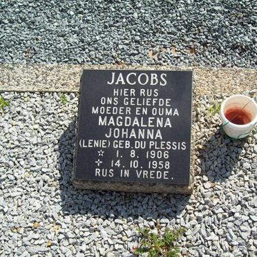 JACOBS Magdalena Johanna nee DU PLESSIS 1906-1958