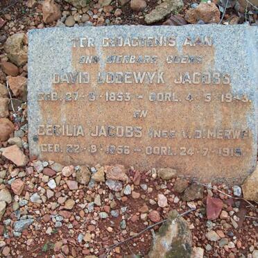 JACOBS David Lodewyk 1853-1943 &amp; Cecilia V.D. MERWE 1856-1919