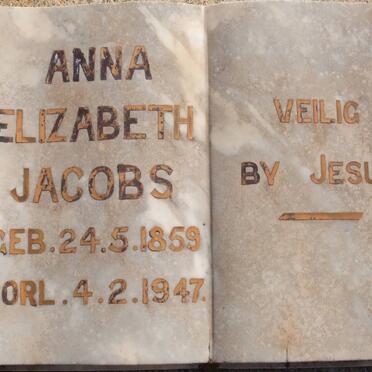 JACOBS Anna Elizabeth 1859-1947