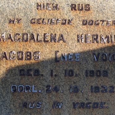 JACOBS Magdalena Hermina nee VOIGT 1909-1932