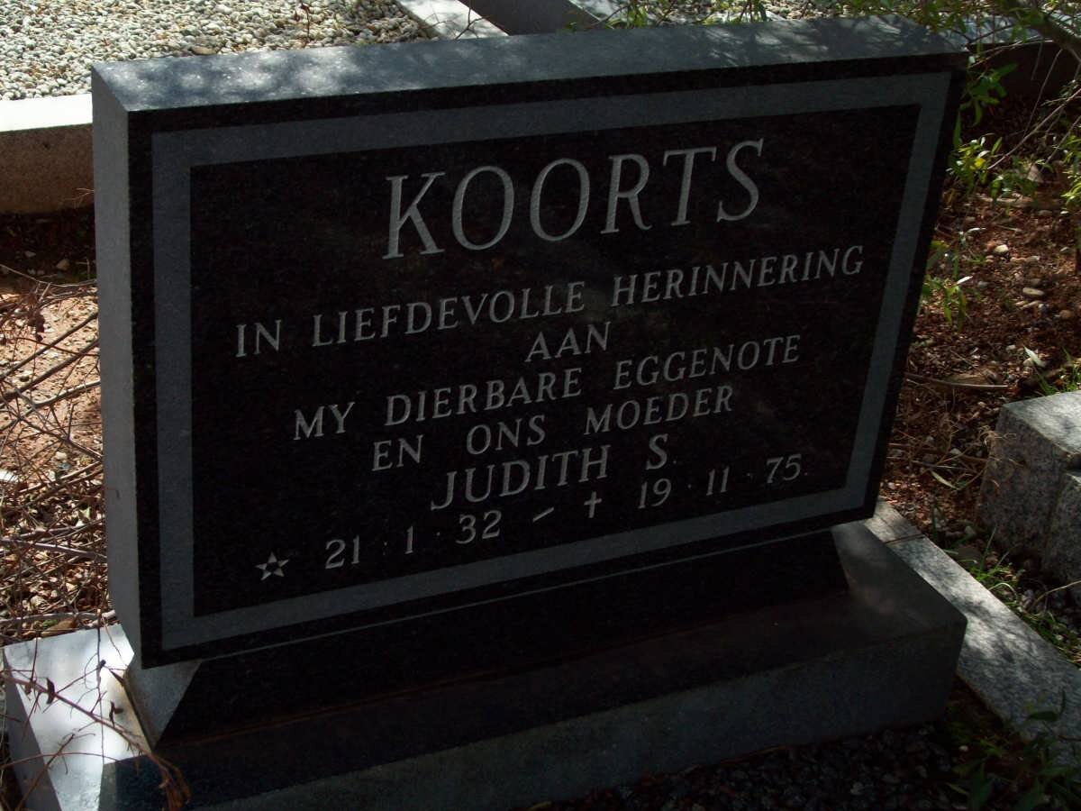 KOORTS Judith S. 1932-1975