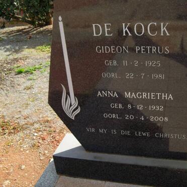 KOCK Gideon Petrus, de 1925-1981 &amp; Anna Magrietha 1932-2008