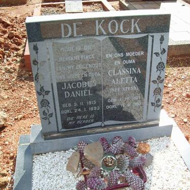 KOCK Jacobus Daniel, de 1915-1993 &amp; Classina Aletta STEYN 1921-2003