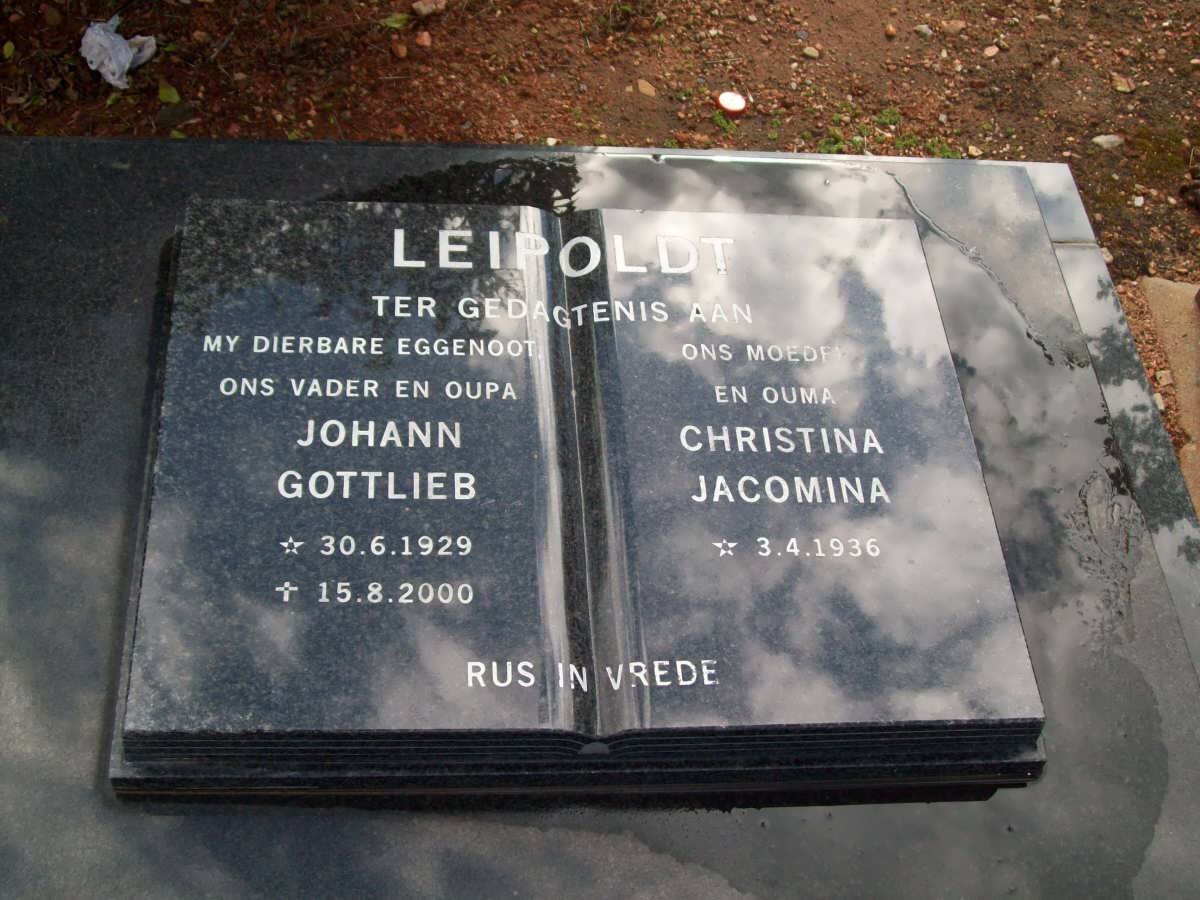 LEIPOLDT Johann Gottlieb 1929-2000 &amp; Christina Jacomina 1936-