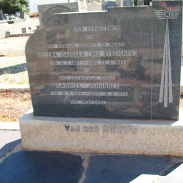 MERWE Gabriel Johannes, van der 1869-1952 &amp; Helena Isabella STREICHER 1867-1949