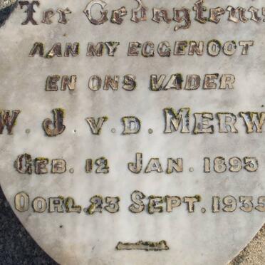 MERWE W.J., v.d. 1893-1935