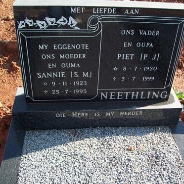 NEETHLING P.J. 1920-1999 &amp; S.M. 1923-1995