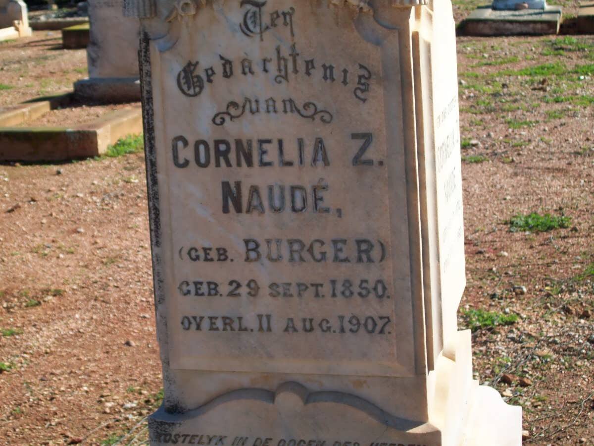 NAUDE Cornelia Z. nee BURGER 1850-1907