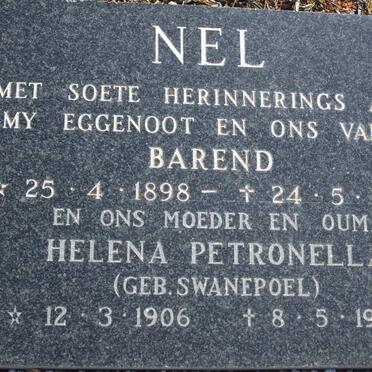 NEL Barend 1898-1949 &amp; Helena Petronella SWANEPOEL 1906-1989