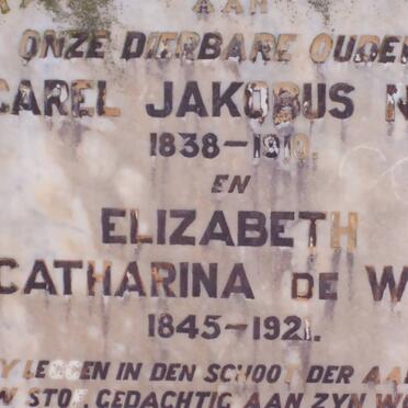 NEL Carel Jakobus 1838-1910 &amp; Elizabeth Catherina DE WET 1845-1921
