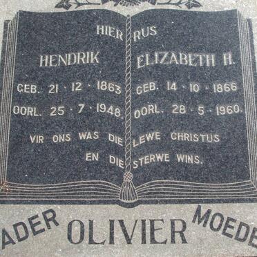 OLIVIER Hendrik 1863-1948 &amp; Elizabeth H. 1866-1960