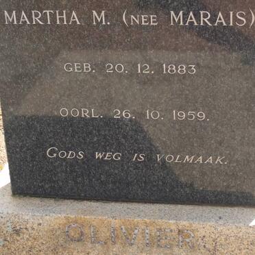 OLIVIER Martha M. nee MARAIS 1883-1959
