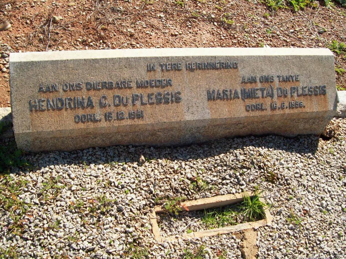 PLESSIS Hendrina C., du -1951 :: DU PLESSIS Maria -1956