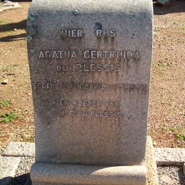 PLESSIS Agatha Gertruida, du