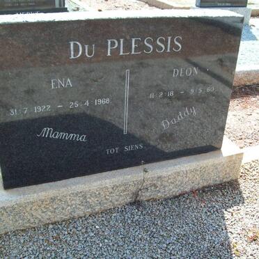 PLESSIS Deon, du 1918-1960 &amp; Ena 1922-1968