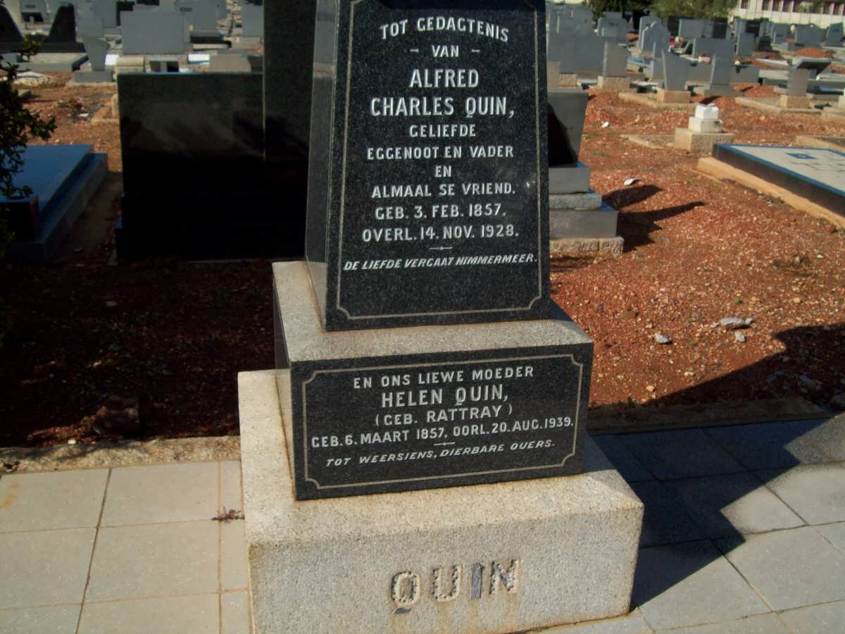 QUIN Alfred Charles 1857-1928 &amp; Helen RATTRAY 1857-1939