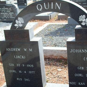 QUIN Andrew W.M. 1905-1977 &amp; Johanna Bertha SMITH 1913-1985