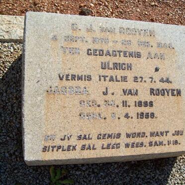 ROOYEN Ulrich, van -1944 :: ROOYEN Jacoba J., van 1886-1959
